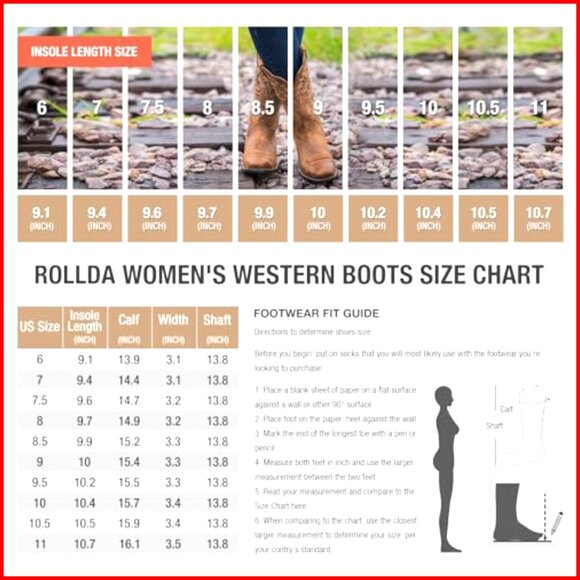 Women's Cowboy Boots Pointed Toe Stitched Embroidery Comfortable Western Boots - Picture 6 of 7